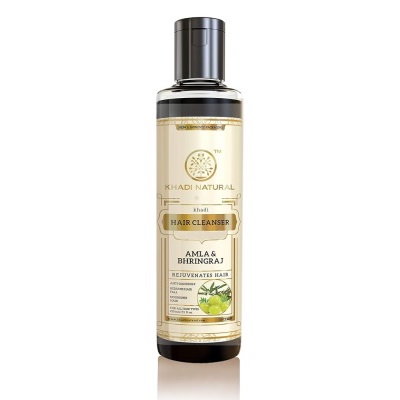Натуральный травяной шампунь с амлой и брингараджем/Khadi/210ml.